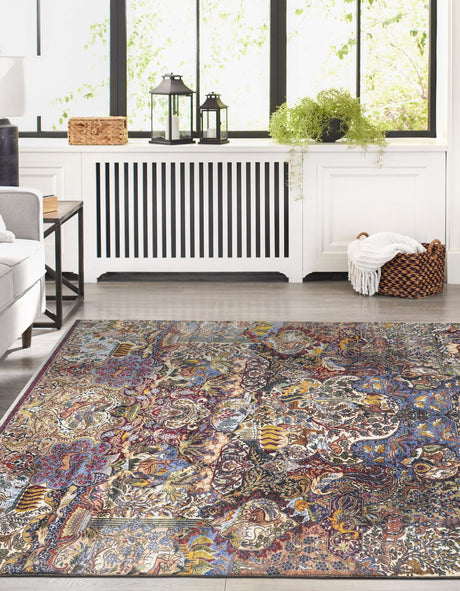 Multicolor 5' 1 x 7' 10 Boutique Rectangle Area Rug Chenille Polyester Cotton Traditional Oriental Inspired Classical Carpet for Living Rooms Dining Office Space Interior Design for Sale at Rug Engine