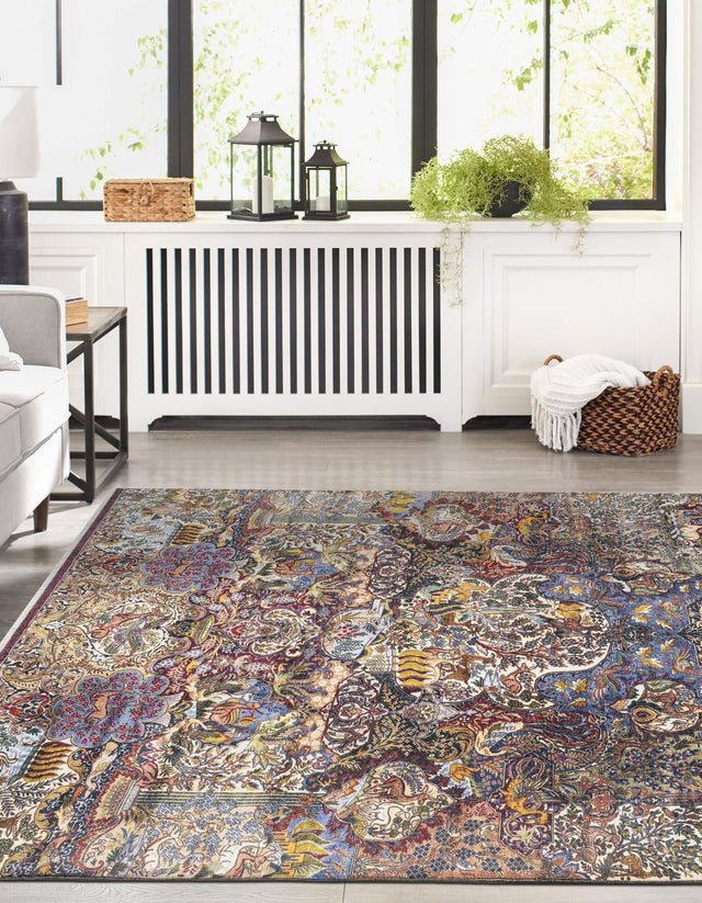Multicolor 6' 1 x 9' Boutique Rectangle Area Rug Chenille Polyester Cotton Traditional Oriental Inspired Classical Carpet for Living Rooms Dining Office Space Interior Design for Sale at Rug Engine