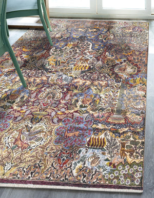 Multicolor 5' 1 x 7' 10 Boutique Rectangle Area Rug Chenille Polyester Cotton Traditional Oriental Inspired Classical Carpet for Living Rooms Dining Office Space Interior Design for Sale at Rug Engine