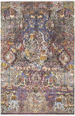 Multicolor 5' 1 x 7' 10 Boutique Rectangle Area Rug Chenille Polyester Cotton Traditional Oriental Inspired Classical Carpet for Living Rooms Dining Office Space Interior Design for Sale at Rug Engine