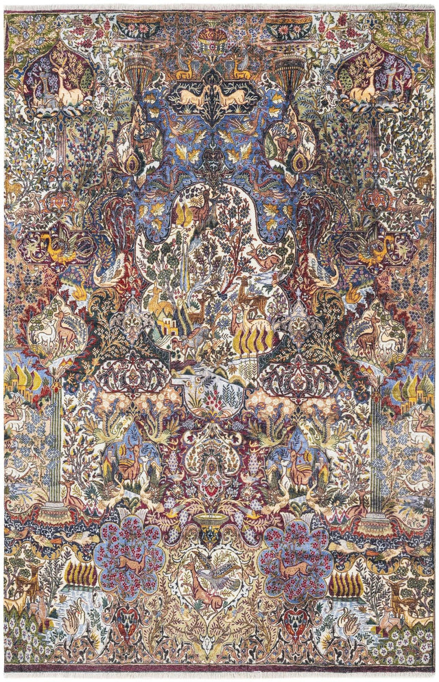 Multicolor 5' 1 x 7' 10 Boutique Rectangle Area Rug Chenille Polyester Cotton Traditional Oriental Inspired Classical Carpet for Living Rooms Dining Office Space Interior Design for Sale at Rug Engine