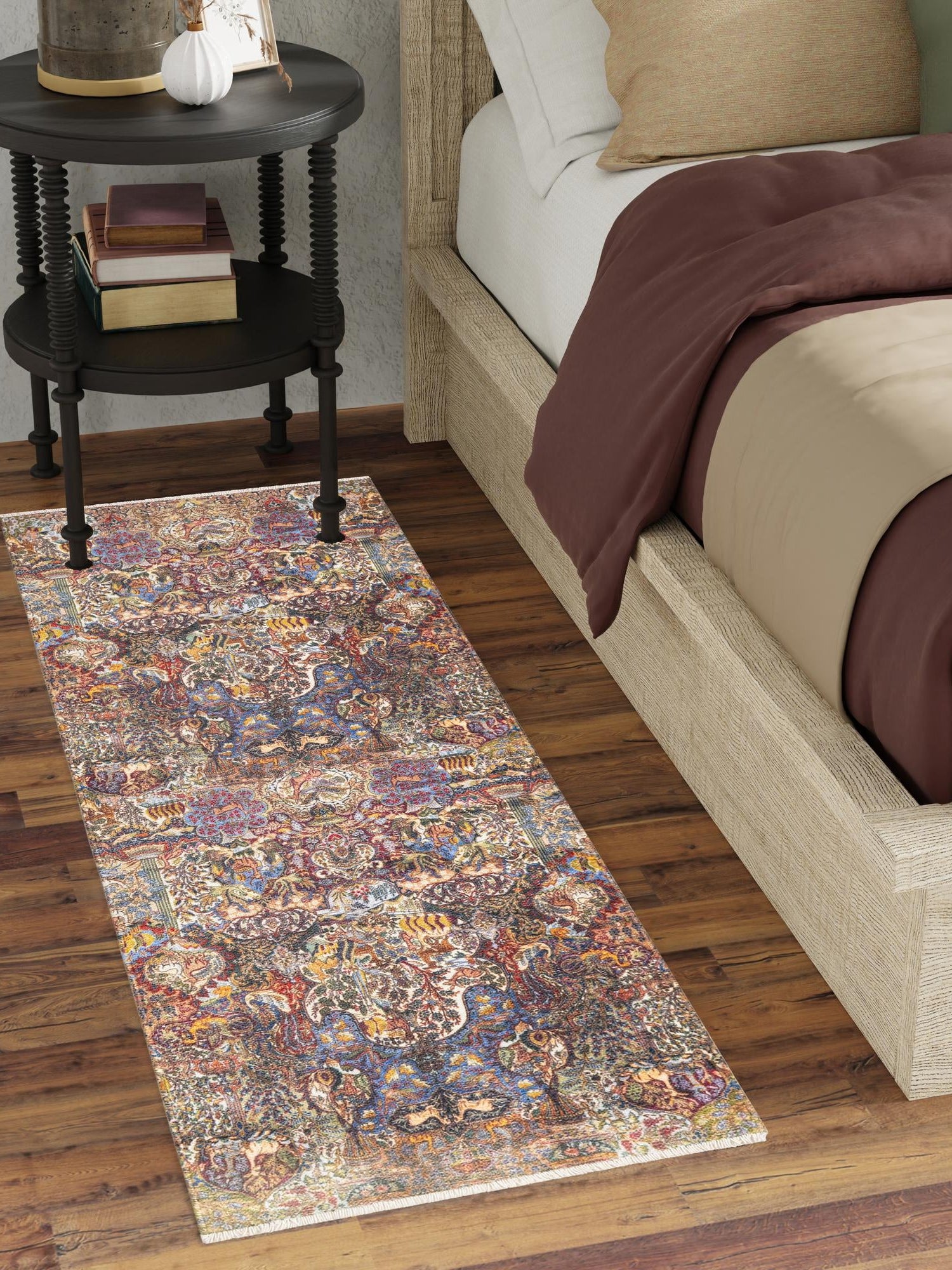 Multicolor 3' 3 x 11' 10 Boutique Runner Area Rug Chenille Polyester Cotton Traditional Oriental Inspired Classical Carpet for Living Rooms Dining Office Space Interior Design for Sale at Rug Engine