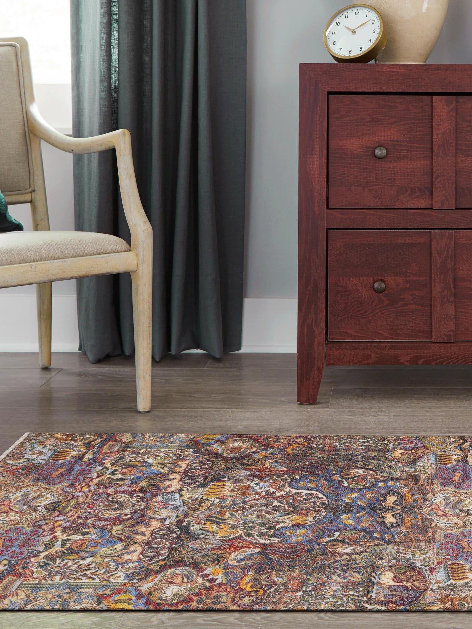 Multicolor 3' 3 x 11' 10 Boutique Runner Area Rug Chenille Polyester Cotton Traditional Oriental Inspired Classical Carpet for Living Rooms Dining Office Space Interior Design for Sale at Rug Engine