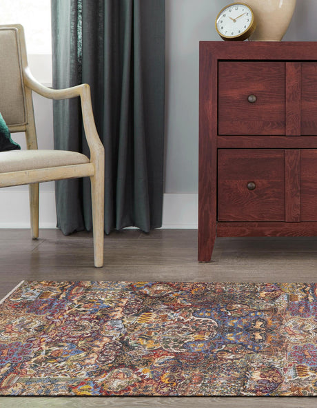 Multicolor 2' x 8' Boutique Runner Area Rug Chenille Polyester Cotton Traditional Oriental Inspired Classical Carpet for Living Rooms Dining Office Space Interior Design for Sale at Rug Engine