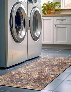 Multicolor 2' x 5' 1 Boutique Runner Area Rug Chenille Polyester Cotton Traditional Oriental Inspired Classical Carpet for Living Rooms Dining Office Space Interior Design for Sale at Rug Engine