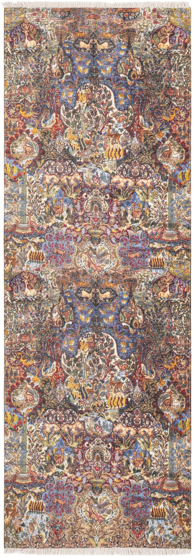 Multicolor 2' x 6' 1 Boutique Runner Area Rug Chenille Polyester Cotton Traditional Oriental Inspired Classical Carpet for Living Rooms Dining Office Space Interior Design for Sale at Rug Engine