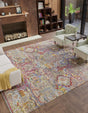 Multicolor 7' 9 x 7' 9 Boutique Square Area Rug Chenille Polyester Cotton Traditional Oriental Inspired Classical Carpet for Living Rooms Dining Office Space Interior Design for Sale at Rug Engine