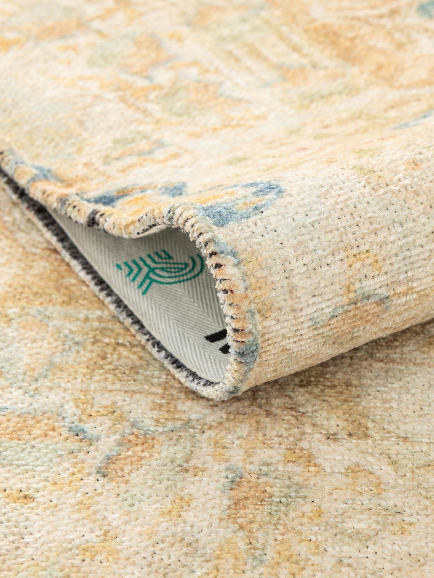 Blue and Ivory 5' 1 x 7' 10 Boutique Rectangle Area Rug Chenille Polyester Cotton Traditional Oriental Inspired Classical Carpet for Living Rooms Dining Office Space Interior Design for Sale at Rug Engine