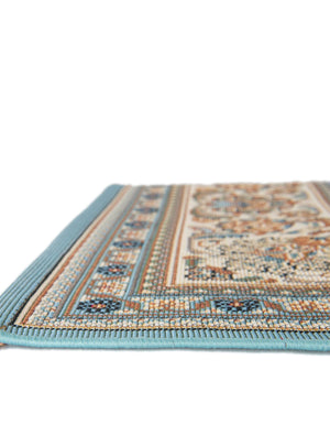 Blue 4' 1 x 6' 1 Outdoor Traditional Rectangle Area Rug Weather Resistant for Patio, Deck, Terrace, Balcony, Porch Classical Design Outside Carpet for Sale at Rug Engine