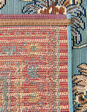 Blue 2' x 3' 1 Outdoor Traditional Rectangle Area Rug Weather Resistant for Patio, Deck, Terrace, Balcony, Porch Classical Design Outside Carpet for Sale at Rug Engine