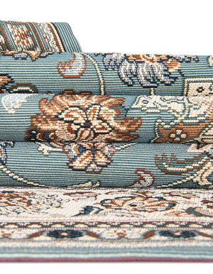 Blue 2' x 3' 1 Outdoor Traditional Rectangle Area Rug Weather Resistant for Patio, Deck, Terrace, Balcony, Porch Classical Design Outside Carpet for Sale at Rug Engine