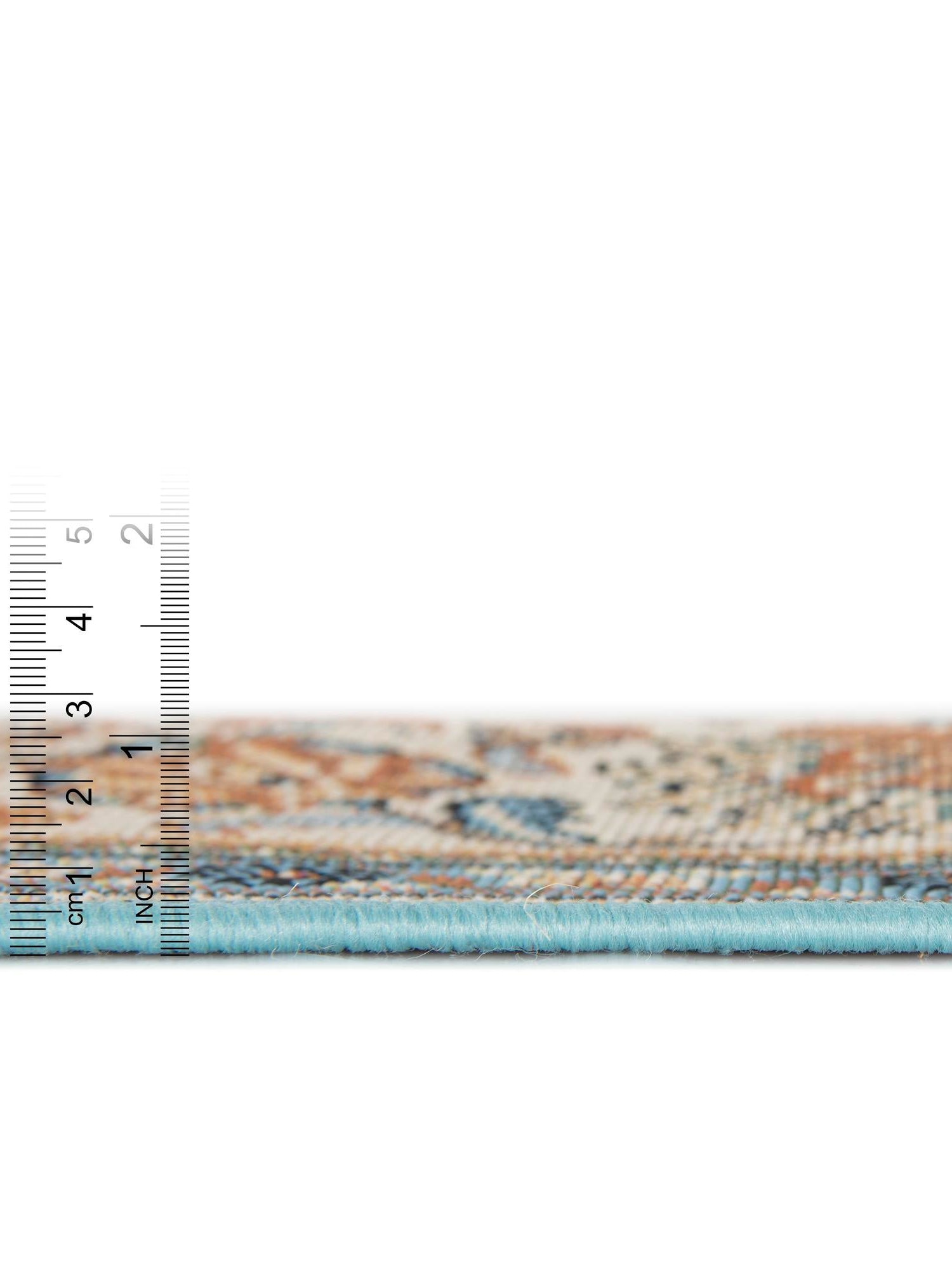 Blue 2' 7 x 10' Outdoor Traditional Runner Area Rug Weather Resistant for Patio, Deck, Terrace, Balcony, Porch Classical Design Outside Carpet for Sale at Rug Engine