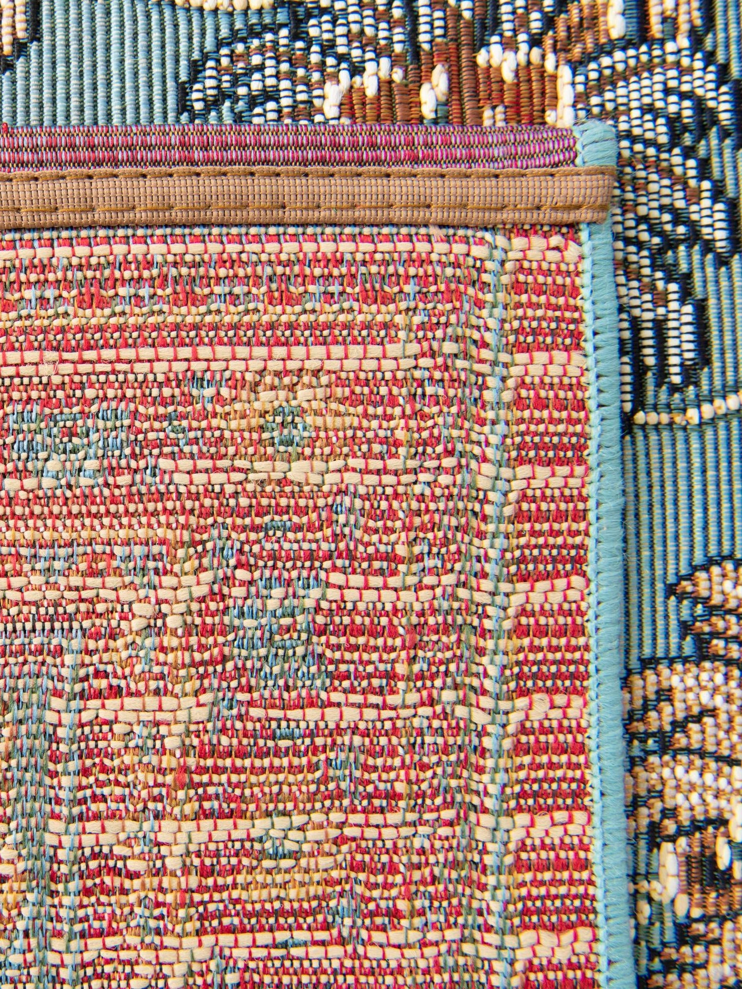 Blue 2' x 8' Outdoor Traditional Runner Area Rug Weather Resistant for Patio, Deck, Terrace, Balcony, Porch Classical Design Outside Carpet for Sale at Rug Engine