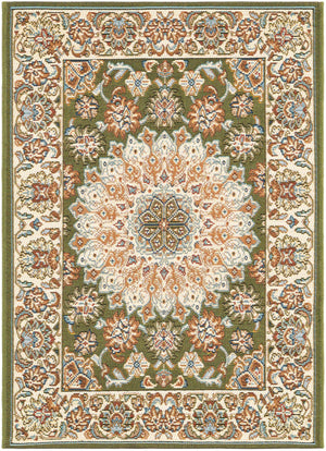 Green 2' x 3' 1 Outdoor Traditional Rectangle Area Rug Weather Resistant for Patio, Deck, Terrace, Balcony, Porch Classical Design Outside Carpet for Sale at Rug Engine