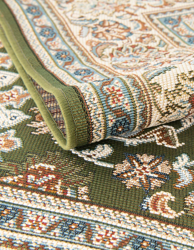 Green 7' 10 x 10' Outdoor Traditional Rectangle Area Rug Weather Resistant for Patio, Deck, Terrace, Balcony, Porch Classical Design Outside Carpet for Sale at Rug Engine