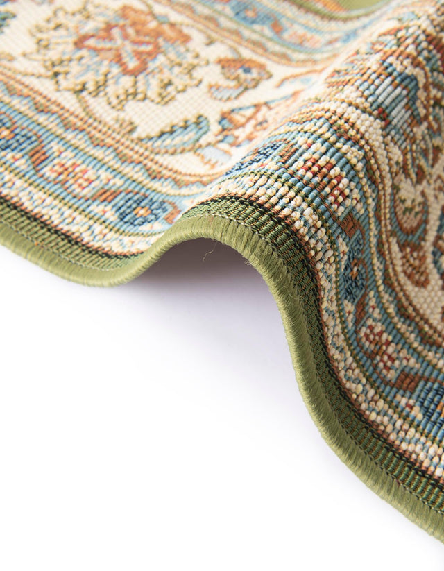 Green 9' x 12' Outdoor Traditional Rectangle Area Rug Weather Resistant for Patio, Deck, Terrace, Balcony, Porch Classical Design Outside Carpet for Sale at Rug Engine