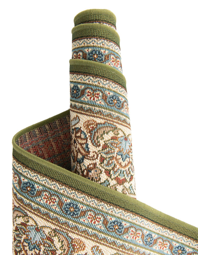 Green 4' 1 x 6' 1 Outdoor Traditional Rectangle Area Rug Weather Resistant for Patio, Deck, Terrace, Balcony, Porch Classical Design Outside Carpet for Sale at Rug Engine