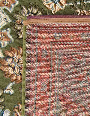 Green 2' x 5' 1 Outdoor Traditional Runner Area Rug Weather Resistant for Patio, Deck, Terrace, Balcony, Porch Classical Design Outside Carpet for Sale at Rug Engine