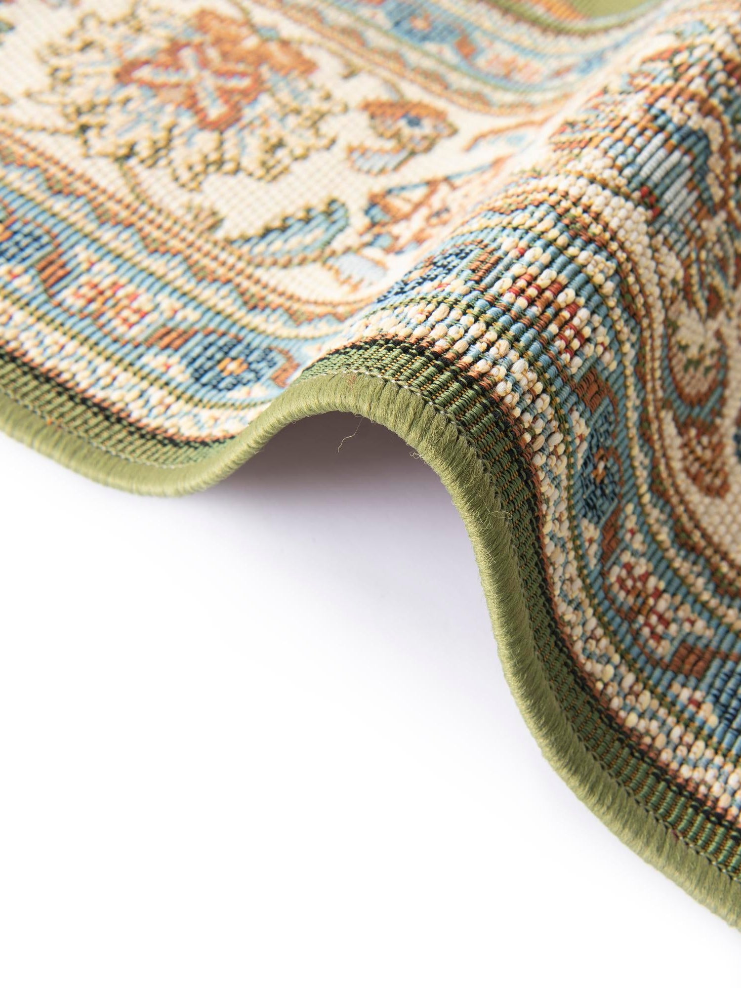 Green 2' x 5' 1 Outdoor Traditional Runner Area Rug Weather Resistant for Patio, Deck, Terrace, Balcony, Porch Classical Design Outside Carpet for Sale at Rug Engine
