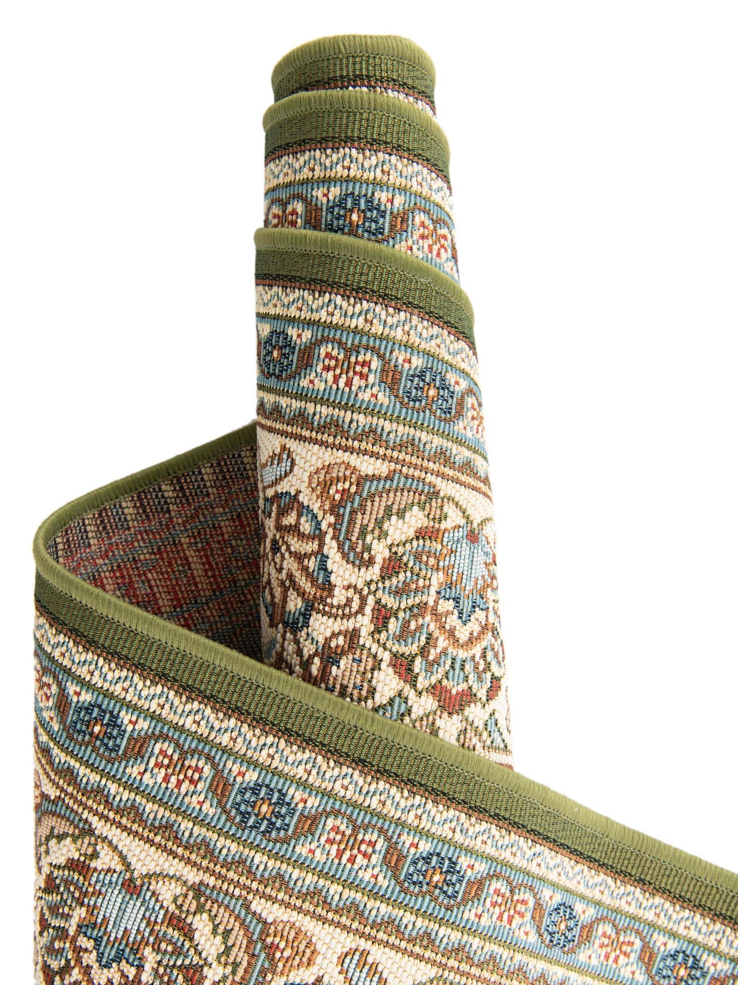 Green 2' x 6' 1 Outdoor Traditional Runner Area Rug Weather Resistant for Patio, Deck, Terrace, Balcony, Porch Classical Design Outside Carpet for Sale at Rug Engine