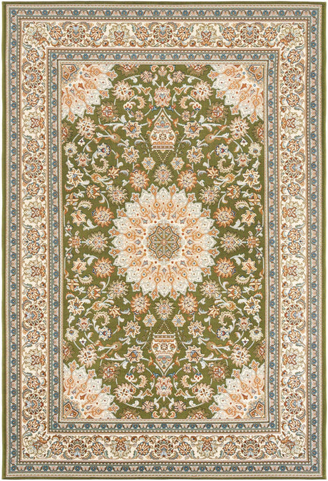 Green 6' 1 x 9' Outdoor Traditional Rectangle Rug