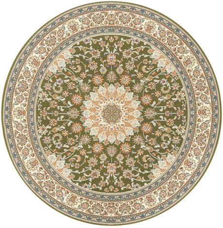 Green 8' x 8' Outdoor Traditional Round Rug