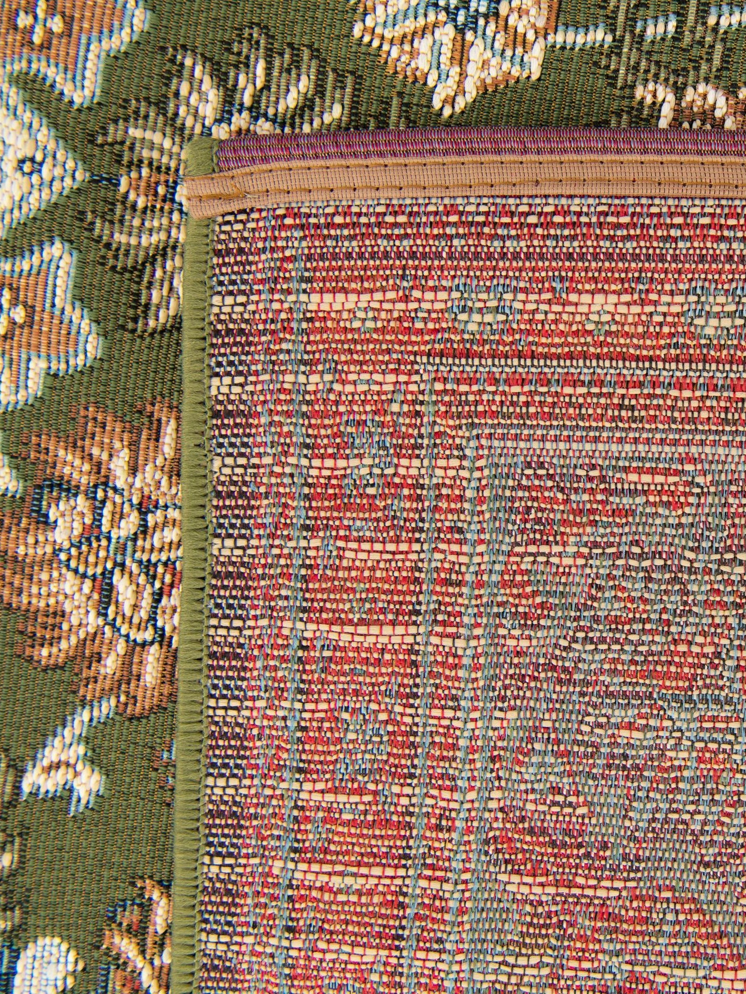 Green 7' 10 x 7' 10 Outdoor Traditional Square Area Rug Weather Resistant for Patio, Deck, Terrace, Balcony, Porch Classical Design Outside Carpet for Sale at Rug Engine