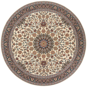 Ivory 10' x 10' Outdoor Traditional Round Area Rug Weather Resistant for Patio, Deck, Terrace, Balcony, Porch Classical Design Outside Carpet for Sale at Rug Engine