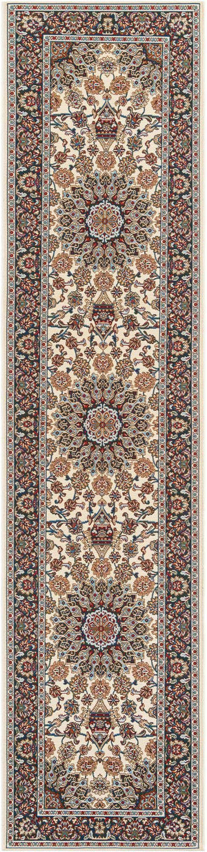 Ivory 2' 7 x 12' Outdoor Traditional Runner Area Rug Weather Resistant for Patio, Deck, Terrace, Balcony, Porch Classical Design Outside Carpet for Sale at Rug Engine