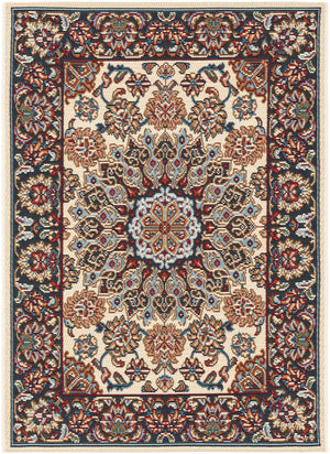 Ivory 2' x 3' 1 Outdoor Traditional Rectangle Area Rug Weather Resistant for Patio, Deck, Terrace, Balcony, Porch Classical Design Outside Carpet for Sale at Rug Engine