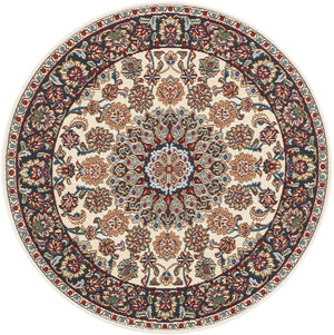 Ivory 3' 3 x 3' 3 Outdoor Traditional Round Area Rug Weather Resistant for Patio, Deck, Terrace, Balcony, Porch Classical Design Outside Carpet for Sale at Rug Engine