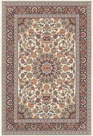 Ivory 4' 1 x 6' 1 Outdoor Traditional Rectangle Area Rug Weather Resistant for Patio, Deck, Terrace, Balcony, Porch Classical Design Outside Carpet for Sale at Rug Engine