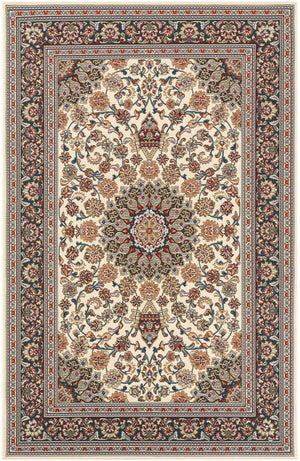 Ivory 5' 3 x 8' Outdoor Traditional Rectangle Area Rug Weather Resistant for Patio, Deck, Terrace, Balcony, Porch Classical Design Outside Carpet for Sale at Rug Engine