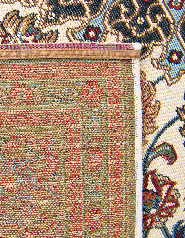 Ivory 2' 7 x 10' Outdoor Traditional Runner Area Rug Weather Resistant for Patio, Deck, Terrace, Balcony, Porch Classical Design Outside Carpet for Sale at Rug Engine