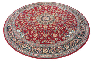 Red 10' x 10' Outdoor Traditional Round Area Rug Weather Resistant for Patio, Deck, Terrace, Balcony, Porch Classical Design Outside Carpet for Sale at Rug Engine