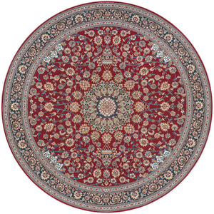 Red 10' x 10' Outdoor Traditional Round Area Rug Weather Resistant for Patio, Deck, Terrace, Balcony, Porch Classical Design Outside Carpet for Sale at Rug Engine