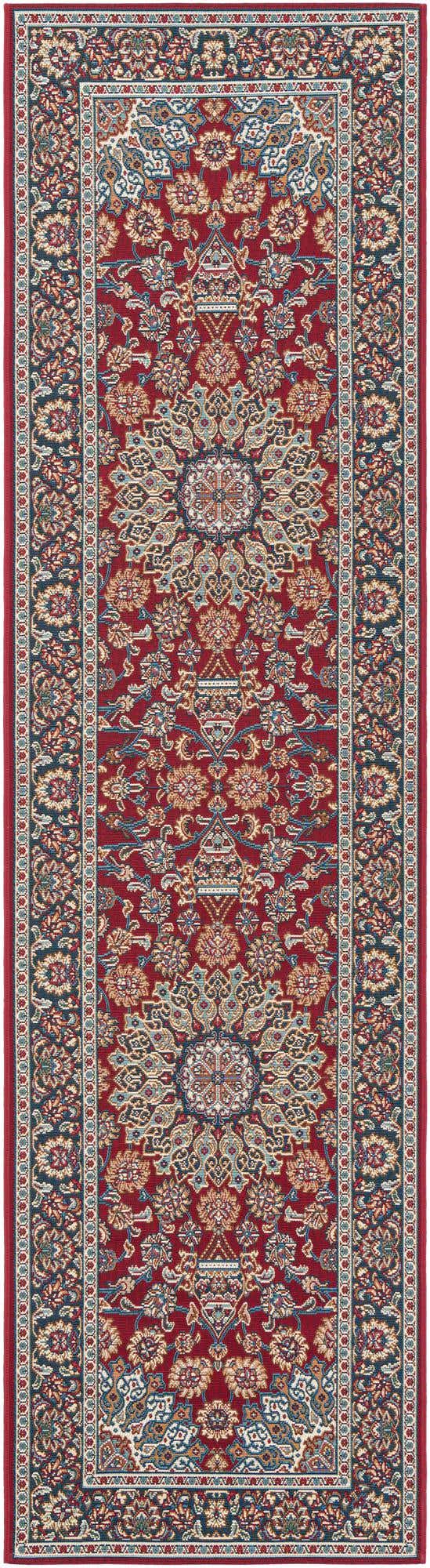 Red 2' 7 x 10' Outdoor Traditional Runner Area Rug Weather Resistant for Patio, Deck, Terrace, Balcony, Porch Classical Design Outside Carpet for Sale at Rug Engine
