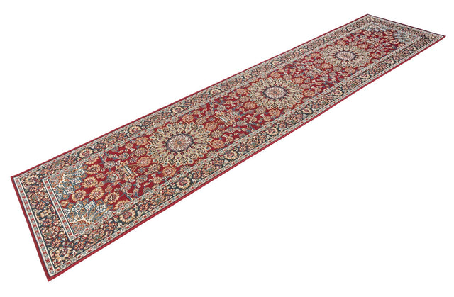 Red 2' 7 x 12' Outdoor Traditional Runner Area Rug Weather Resistant for Patio, Deck, Terrace, Balcony, Porch Classical Design Outside Carpet for Sale at Rug Engine