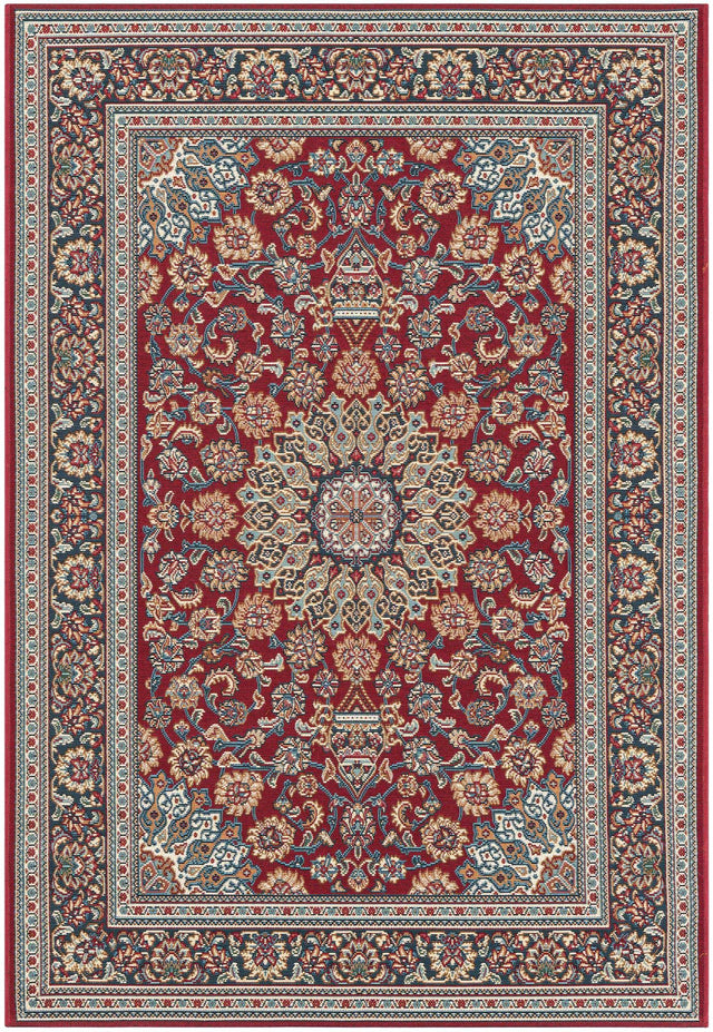 Red 4' 1 x 6' 1 Outdoor Traditional Rectangle Area Rug Weather Resistant for Patio, Deck, Terrace, Balcony, Porch Classical Design Outside Carpet for Sale at Rug Engine