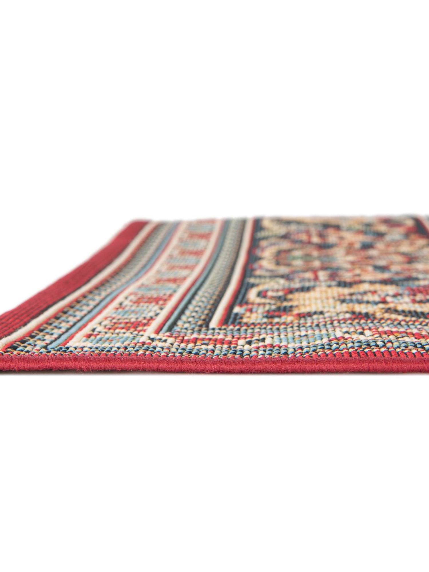 Red 7' 10 x 10' Outdoor Traditional Rectangle Area Rug Weather Resistant for Patio, Deck, Terrace, Balcony, Porch Classical Design Outside Carpet for Sale at Rug Engine