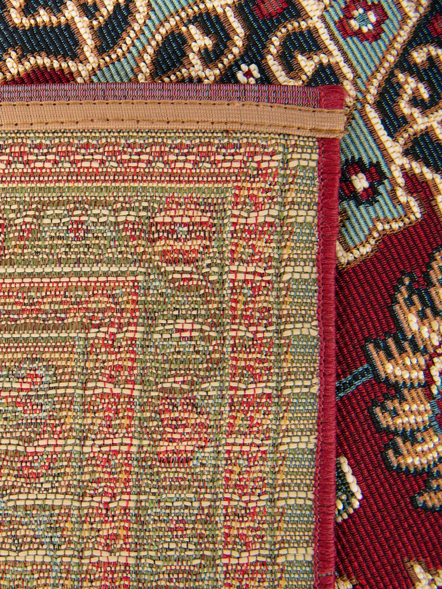 Red 7' 10 x 10' Outdoor Traditional Rectangle Area Rug Weather Resistant for Patio, Deck, Terrace, Balcony, Porch Classical Design Outside Carpet for Sale at Rug Engine