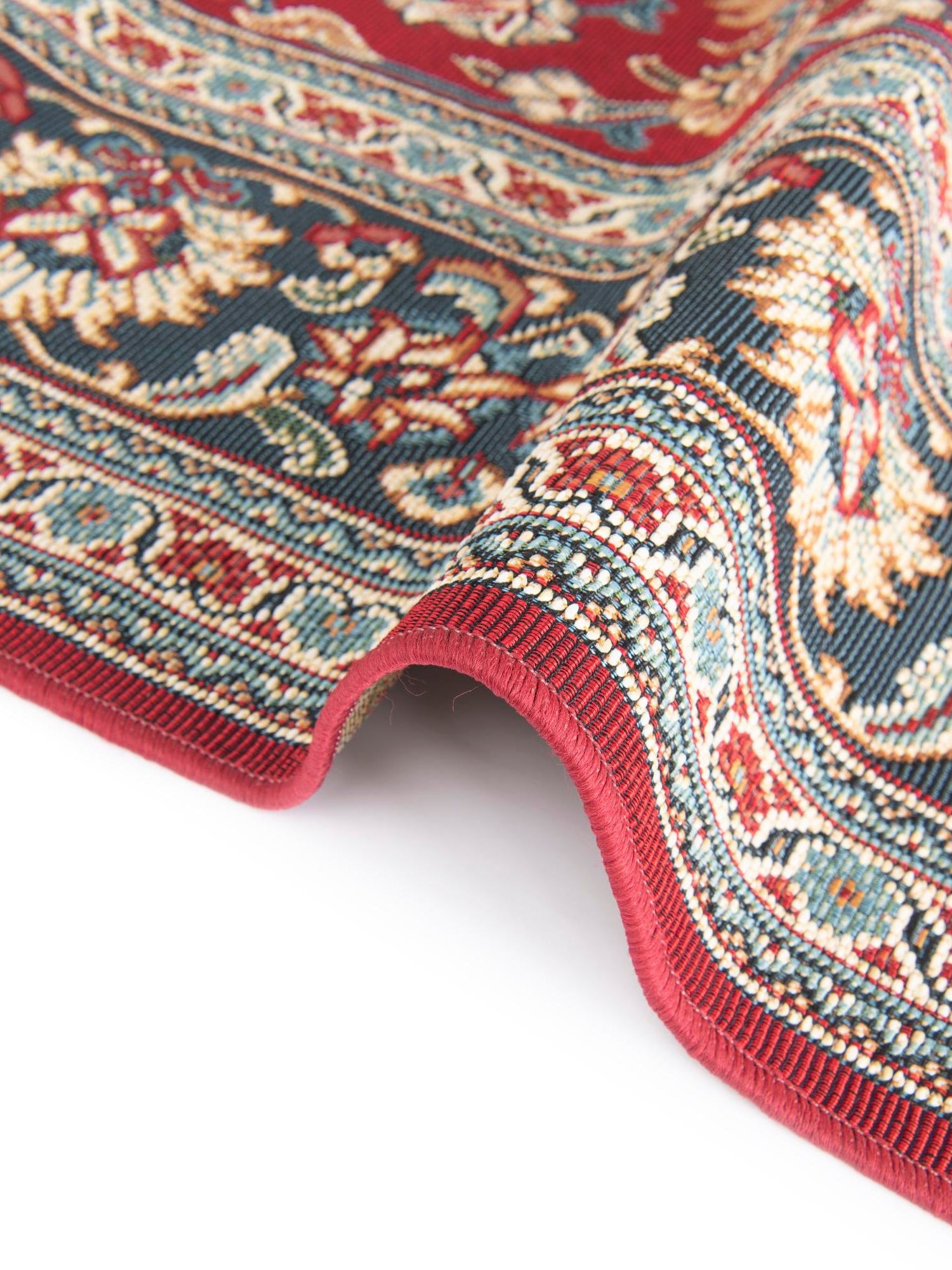 Red 7' 10 x 10' Outdoor Traditional Rectangle Area Rug Weather Resistant for Patio, Deck, Terrace, Balcony, Porch Classical Design Outside Carpet for Sale at Rug Engine