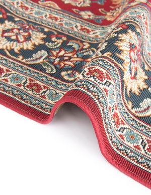 Red 7' 10 x 10' Outdoor Traditional Rectangle Area Rug Weather Resistant for Patio, Deck, Terrace, Balcony, Porch Classical Design Outside Carpet for Sale at Rug Engine