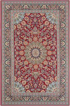 Red 5' 3 x 8' Outdoor Traditional Rectangle Area Rug Weather Resistant for Patio, Deck, Terrace, Balcony, Porch Classical Design Outside Carpet for Sale at Rug Engine