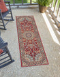 Red 2' 7 x 10' Outdoor Traditional Runner Area Rug Weather Resistant for Patio, Deck, Terrace, Balcony, Porch Classical Design Outside Carpet for Sale at Rug Engine