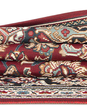 Red 2' 7 x 12' Outdoor Traditional Runner Area Rug Weather Resistant for Patio, Deck, Terrace, Balcony, Porch Classical Design Outside Carpet for Sale at Rug Engine