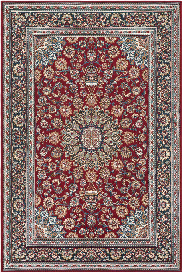 Red 6' 1 x 9' Outdoor Traditional Rectangle Area Rug Weather Resistant for Patio, Deck, Terrace, Balcony, Porch Classical Design Outside Carpet for Sale at Rug Engine