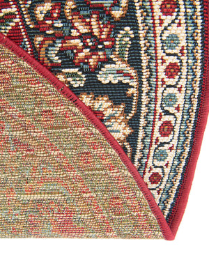 Red 10' x 10' Outdoor Traditional Round Area Rug Weather Resistant for Patio, Deck, Terrace, Balcony, Porch Classical Design Outside Carpet for Sale at Rug Engine