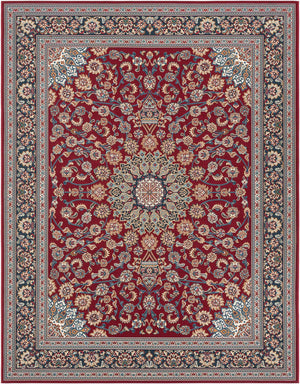 Red 7' 10 x 10' Outdoor Traditional Rectangle Area Rug Weather Resistant for Patio, Deck, Terrace, Balcony, Porch Classical Design Outside Carpet for Sale at Rug Engine