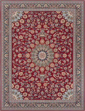 Red 9' x 12' Outdoor Traditional Rectangle Area Rug Weather Resistant for Patio, Deck, Terrace, Balcony, Porch Classical Design Outside Carpet for Sale at Rug Engine